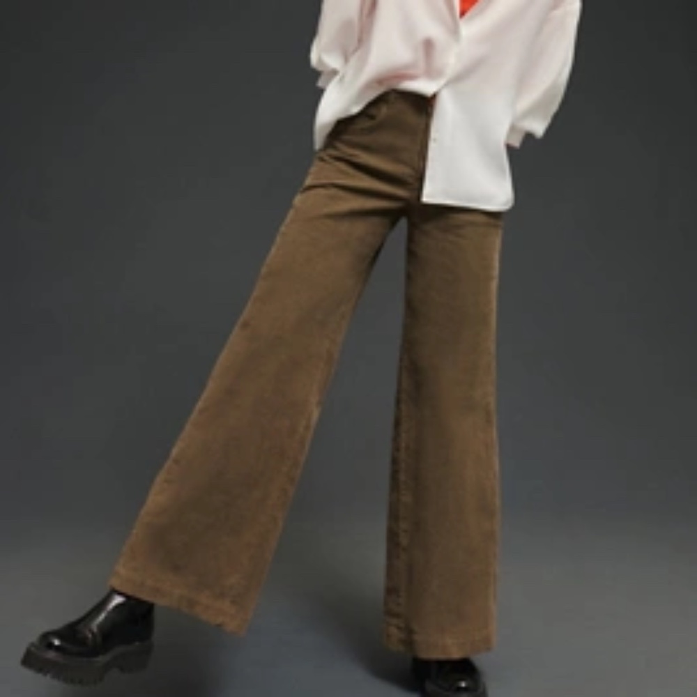 Anthropologie The Glen Wide-Leg Corduroy Pants 27